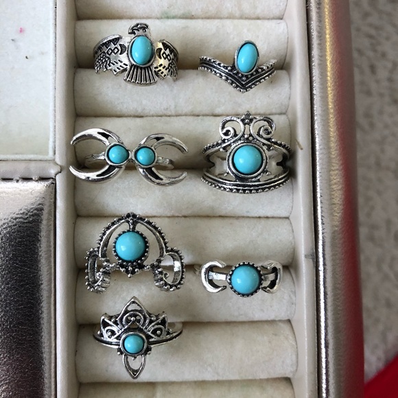 Tribal ring set of 7 - Picture 2 of 9